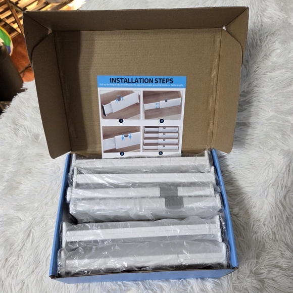 Drawer Dividers Organizer 4" High Expandable White 6 Pack Bedroom Bath Closet - Picture 2 of 7